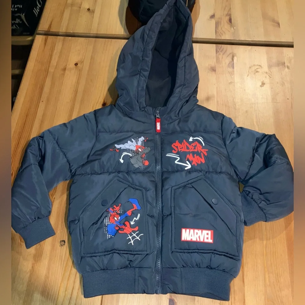EUC Marvel Navy Blue Spider-Man Kids Jacket 4-5 years